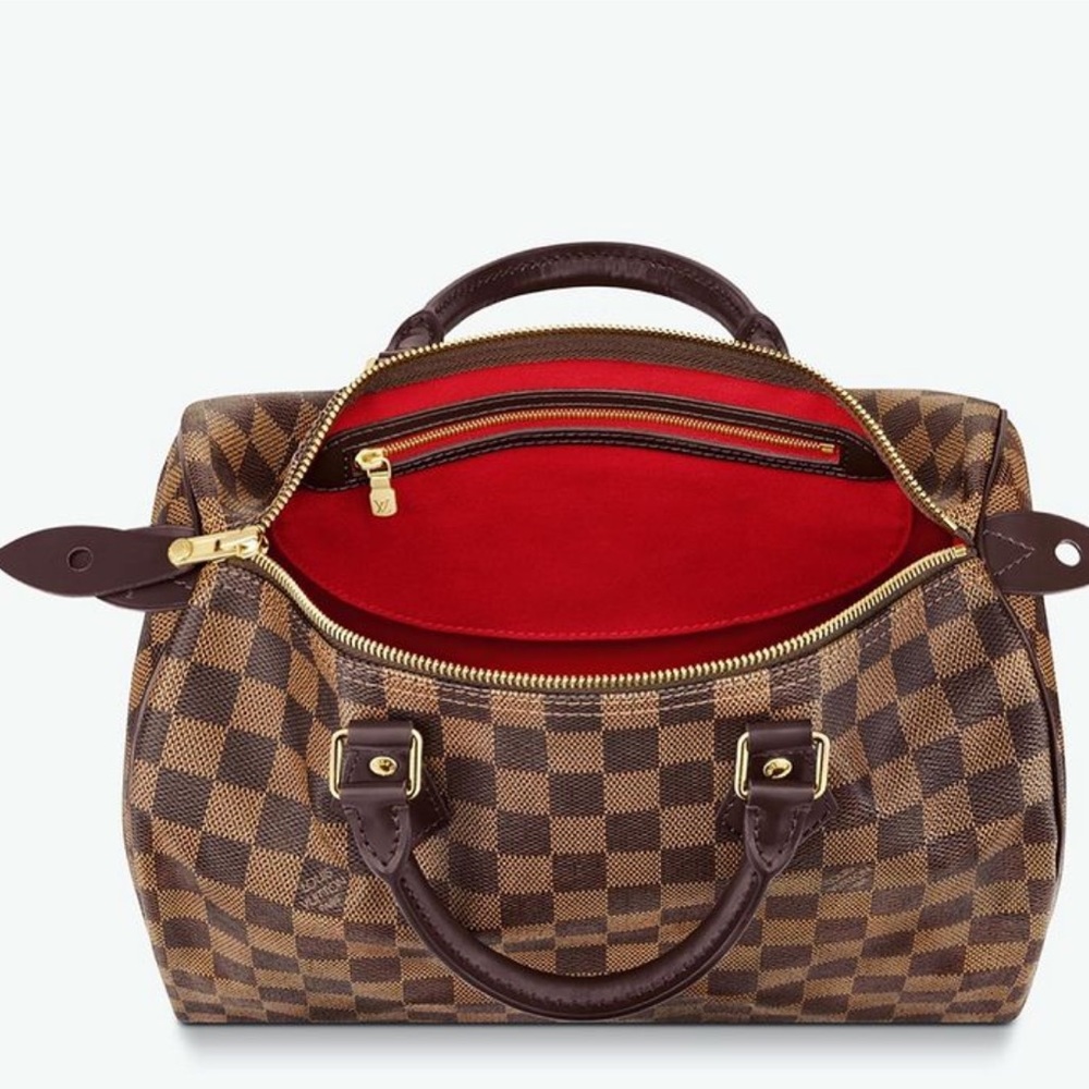 LIKE NEW! Authentic Louis Vuitton Damier Ebene Speedy 30 N41364 with LOCK & TAGS - Picture 9 of 16